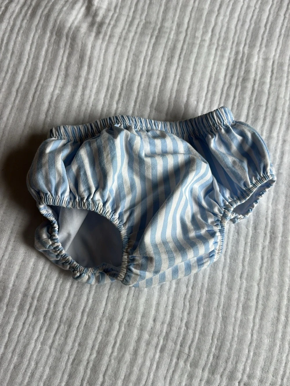 The Beaufort Bonnet Company Light Blue & White Striped Diaper Cover